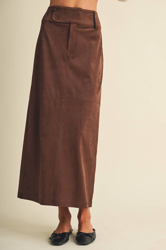 Marlowe Sueded Midi Skirt