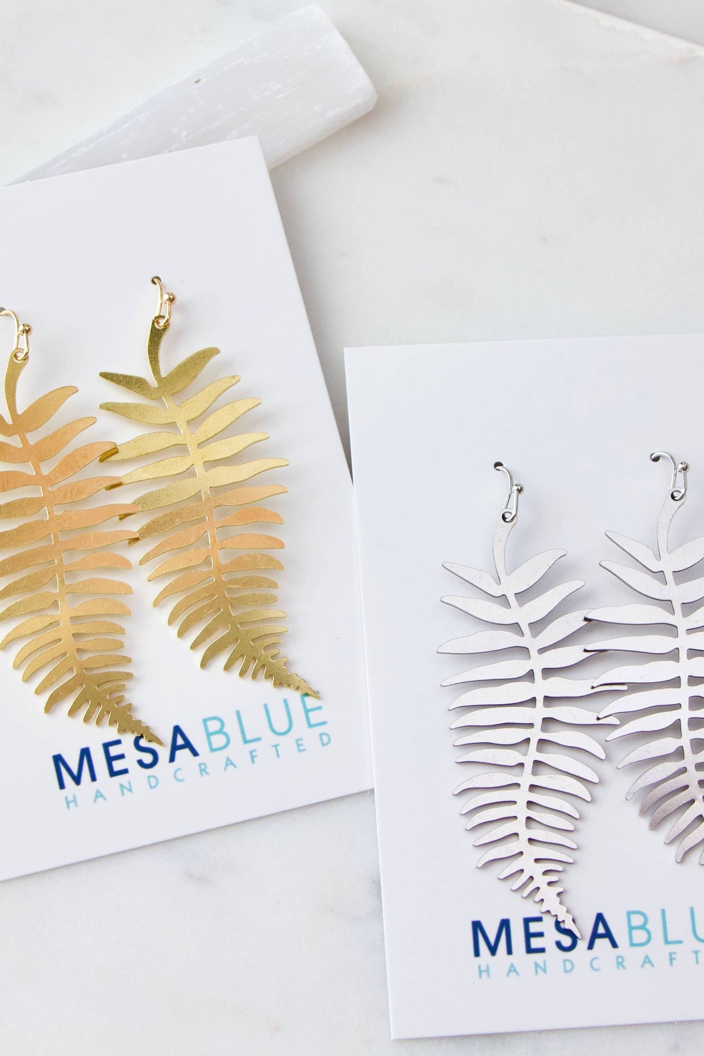 Brass Fern Leaf Earrings