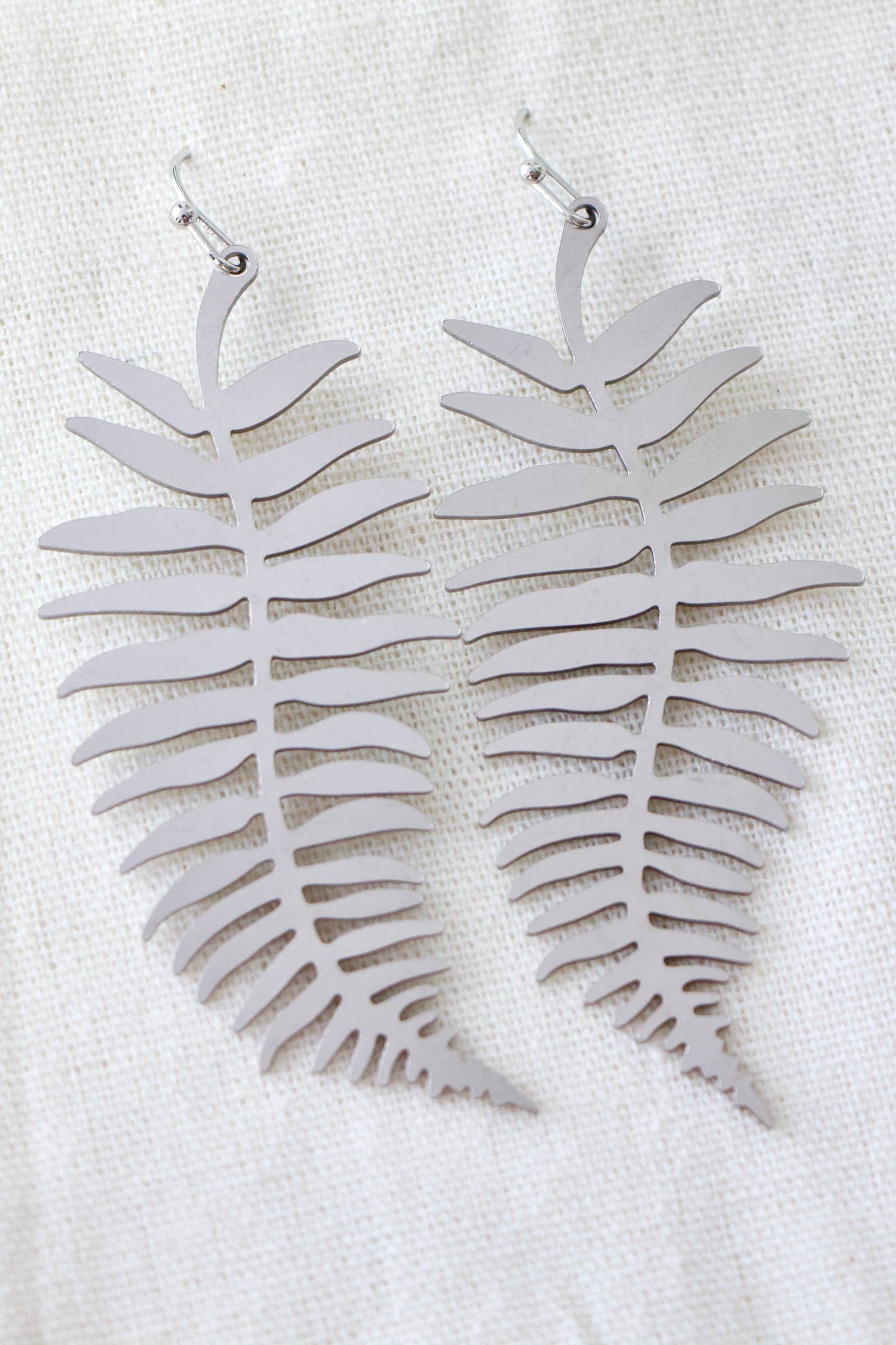 Brass Fern Leaf Earrings
