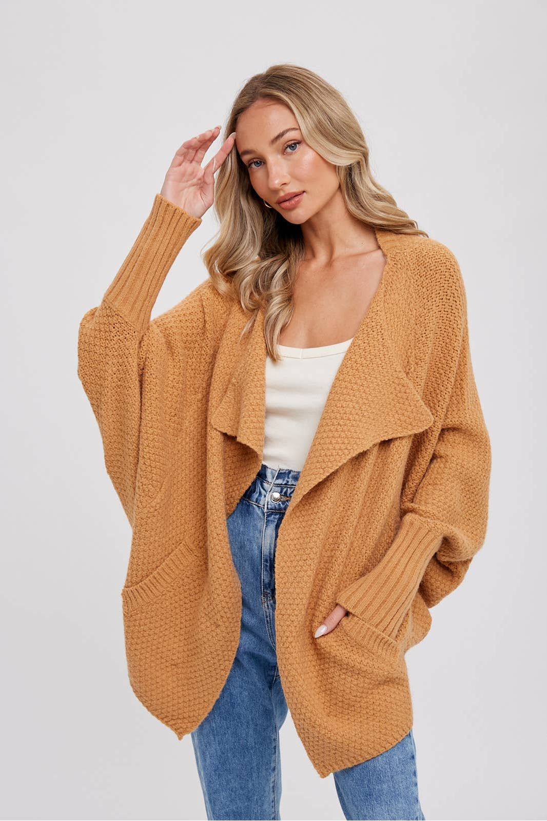 Whitney Waffle Cocoon Sweater Cardigan