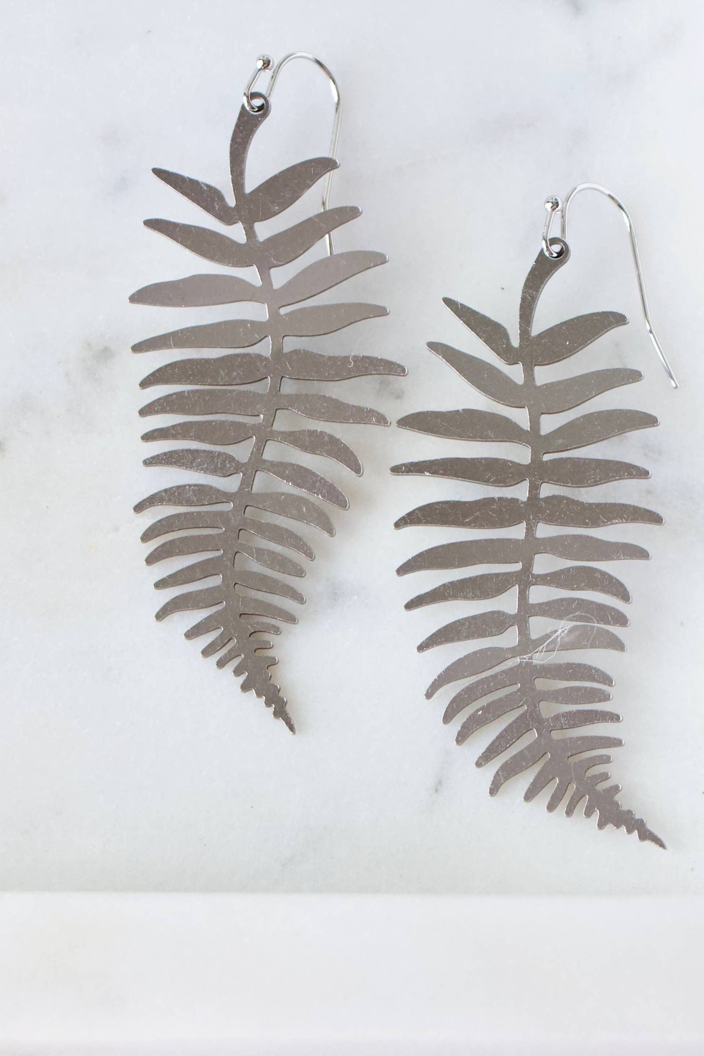 Brass Fern Leaf Earrings