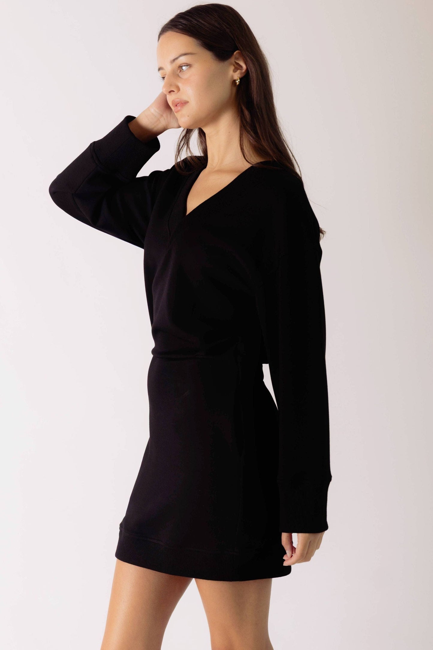 Butter Modal V Neck Ribbed Contrast Dress