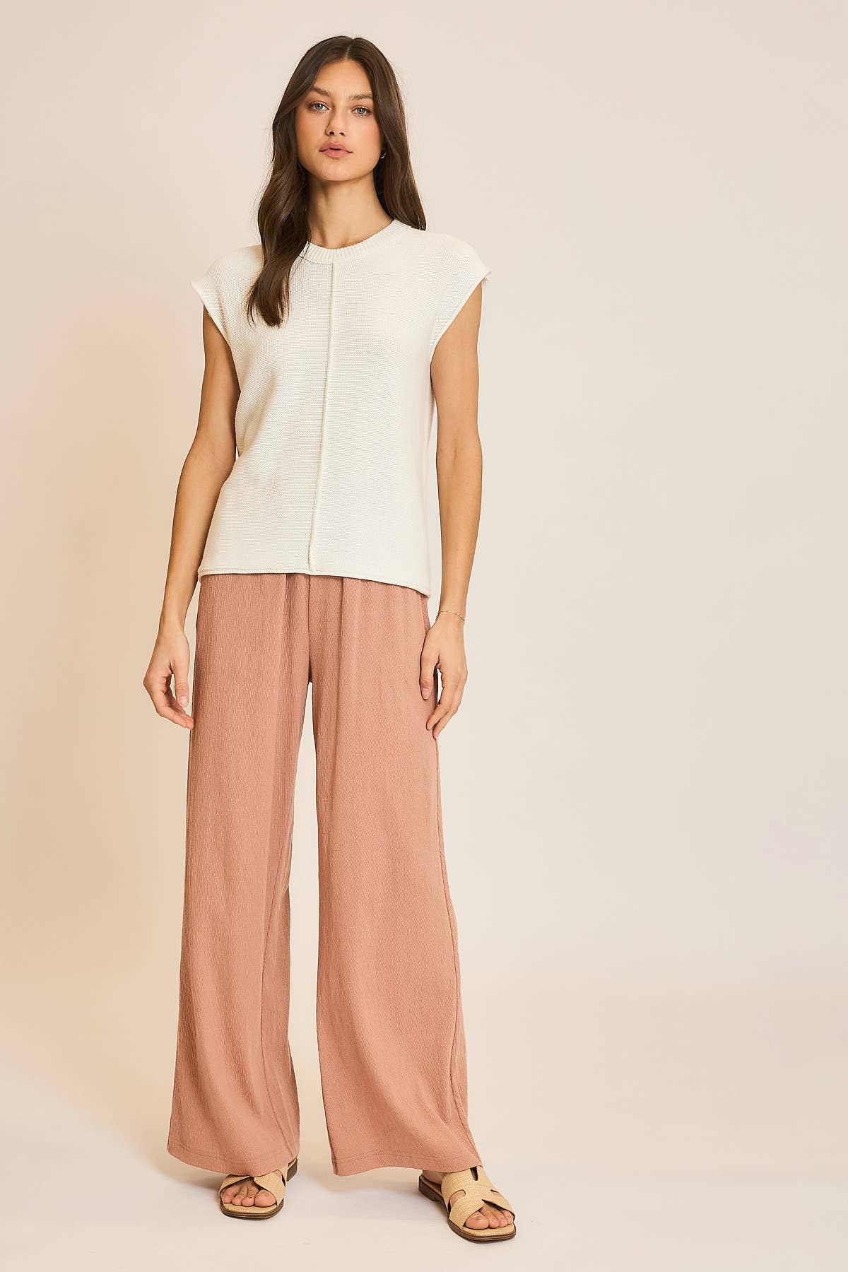 Sweater Muscle Tank with Seam Detail