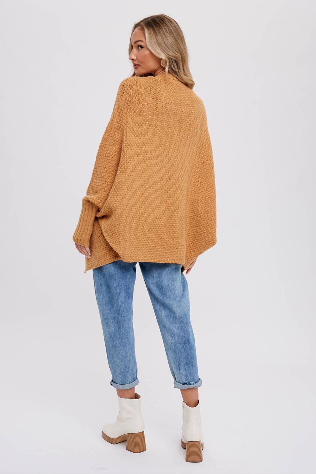 Whitney Waffle Cocoon Sweater Cardigan