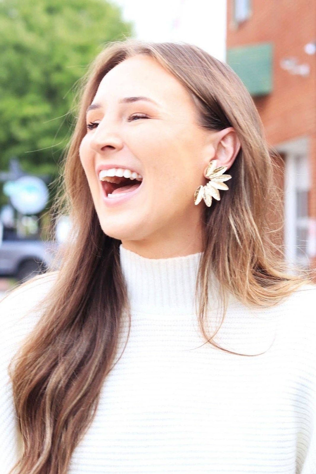 Textured Gold Wing Earrings