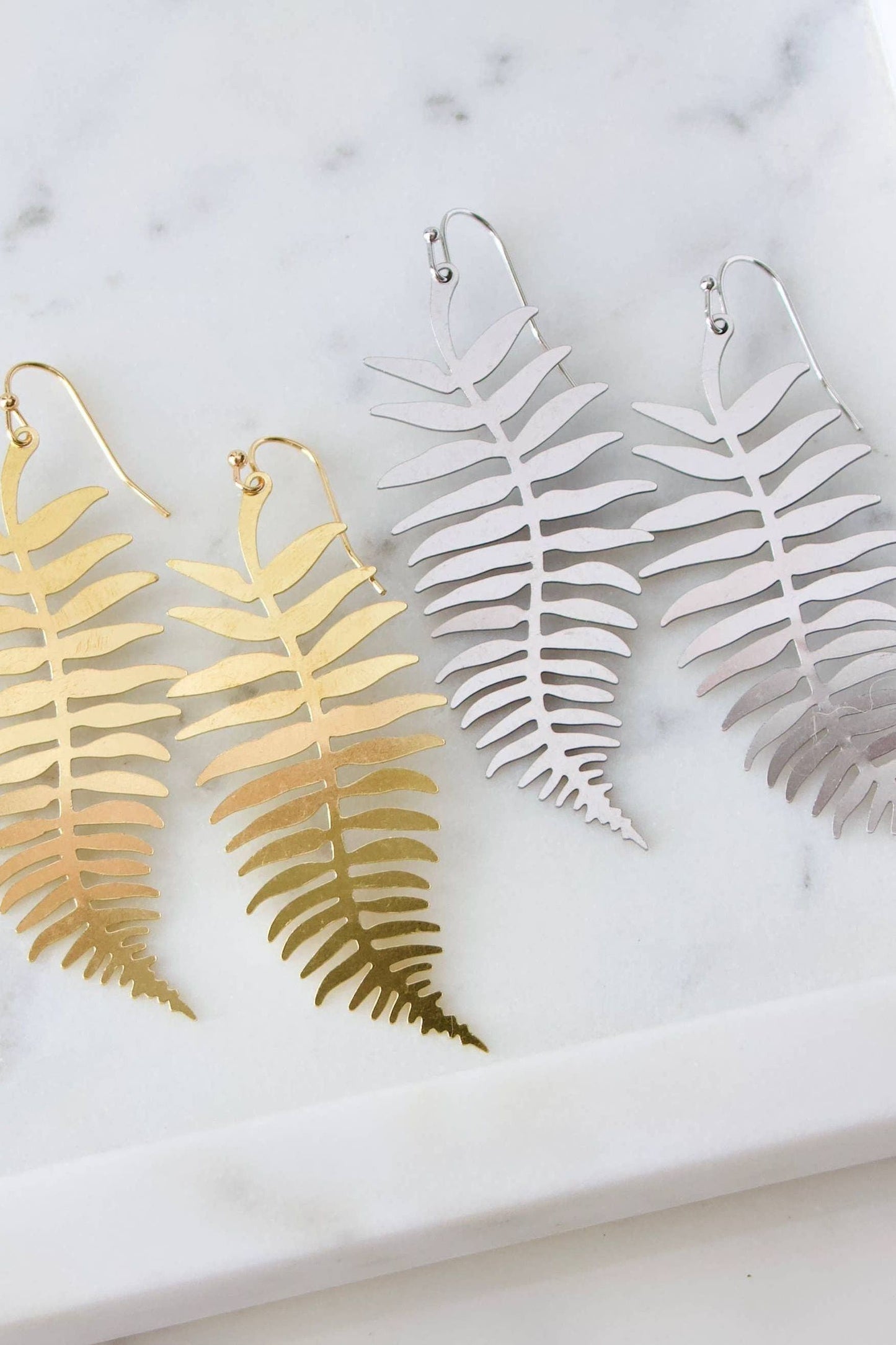 Brass Fern Leaf Earrings