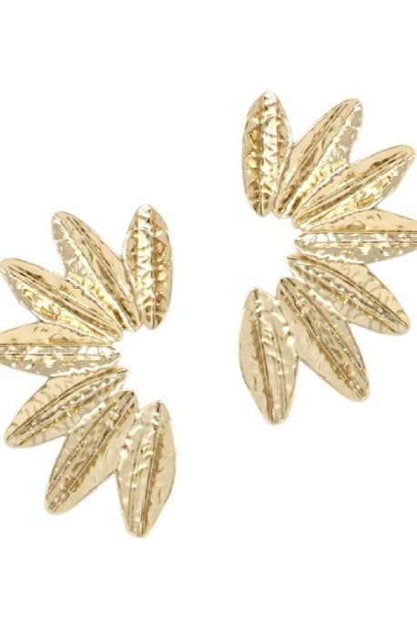 Textured Gold Wing Earrings