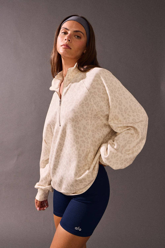 The Soft Spot Leopard Quarter Zip