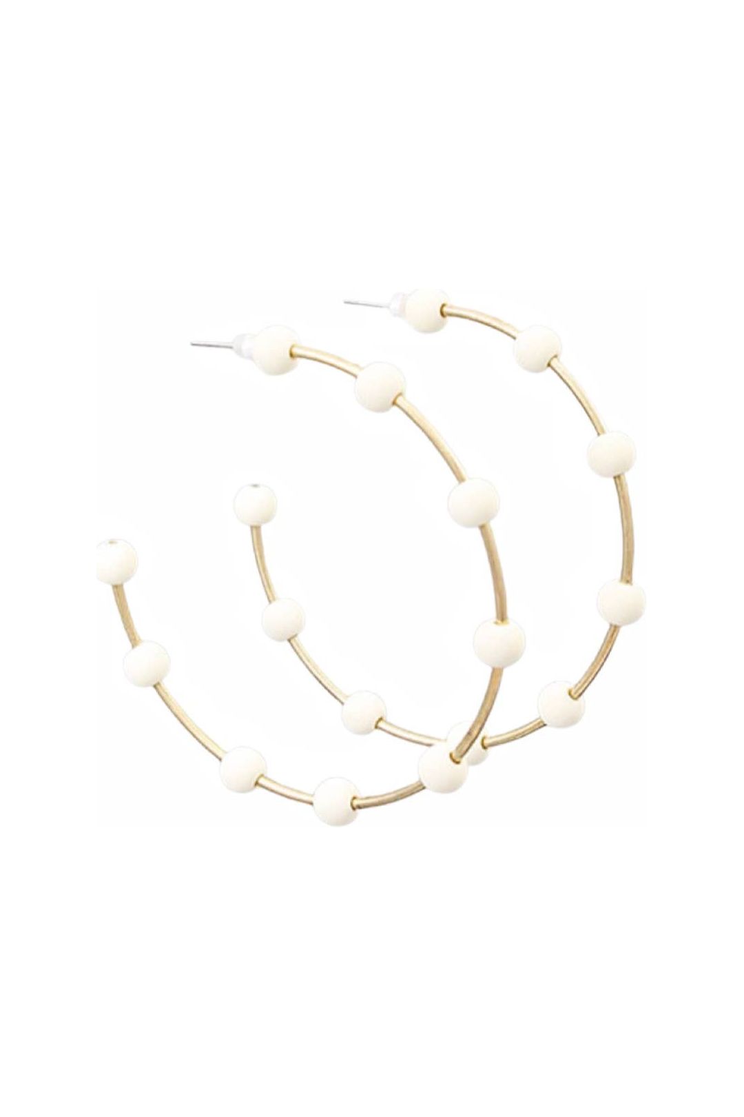 Cream & Gold Bead Hoops