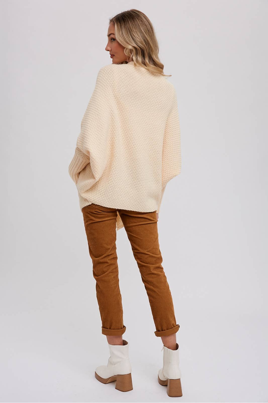 Whitney Waffle Cocoon Sweater Cardigan