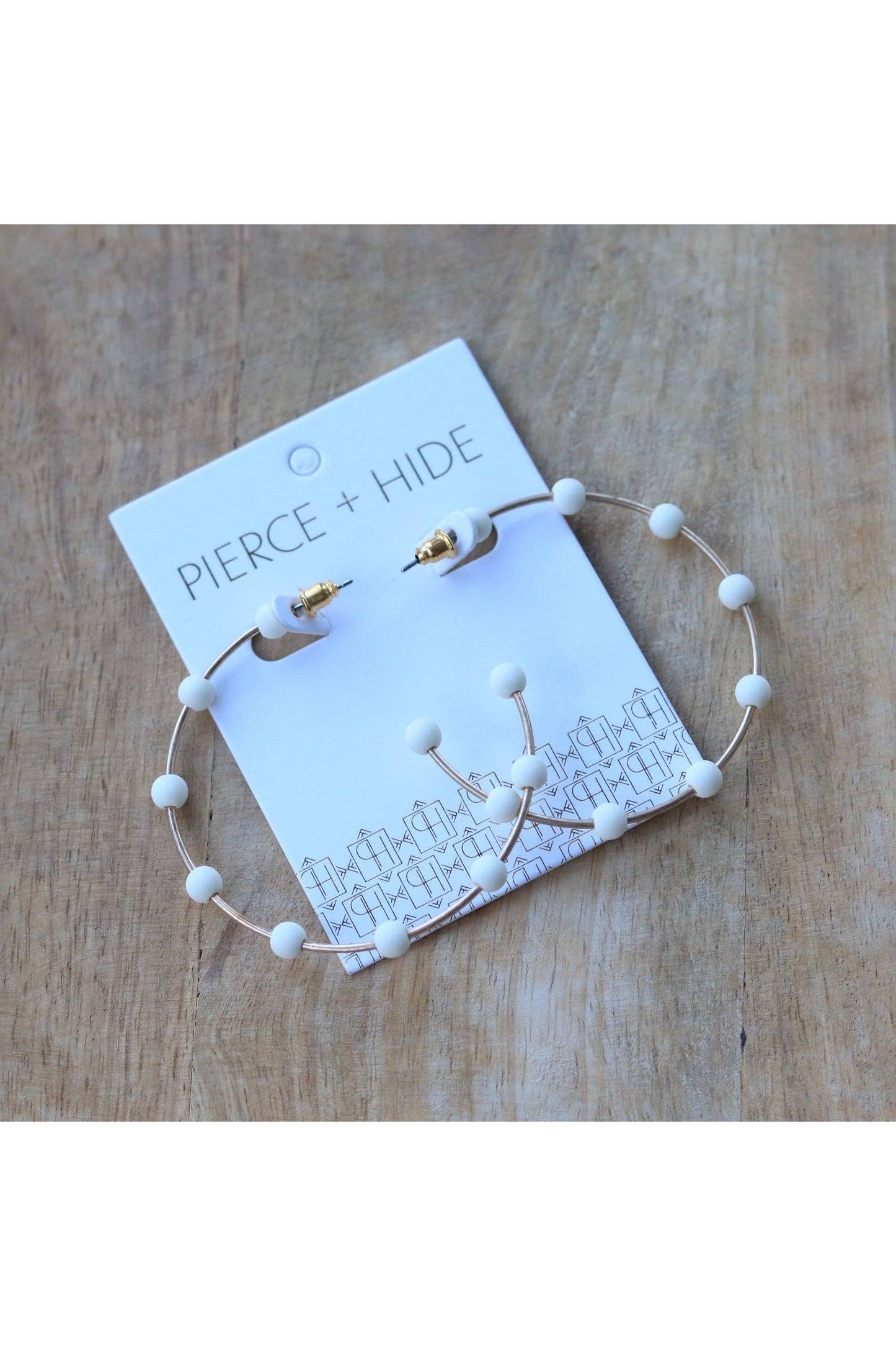 Cream & Gold Bead Hoops