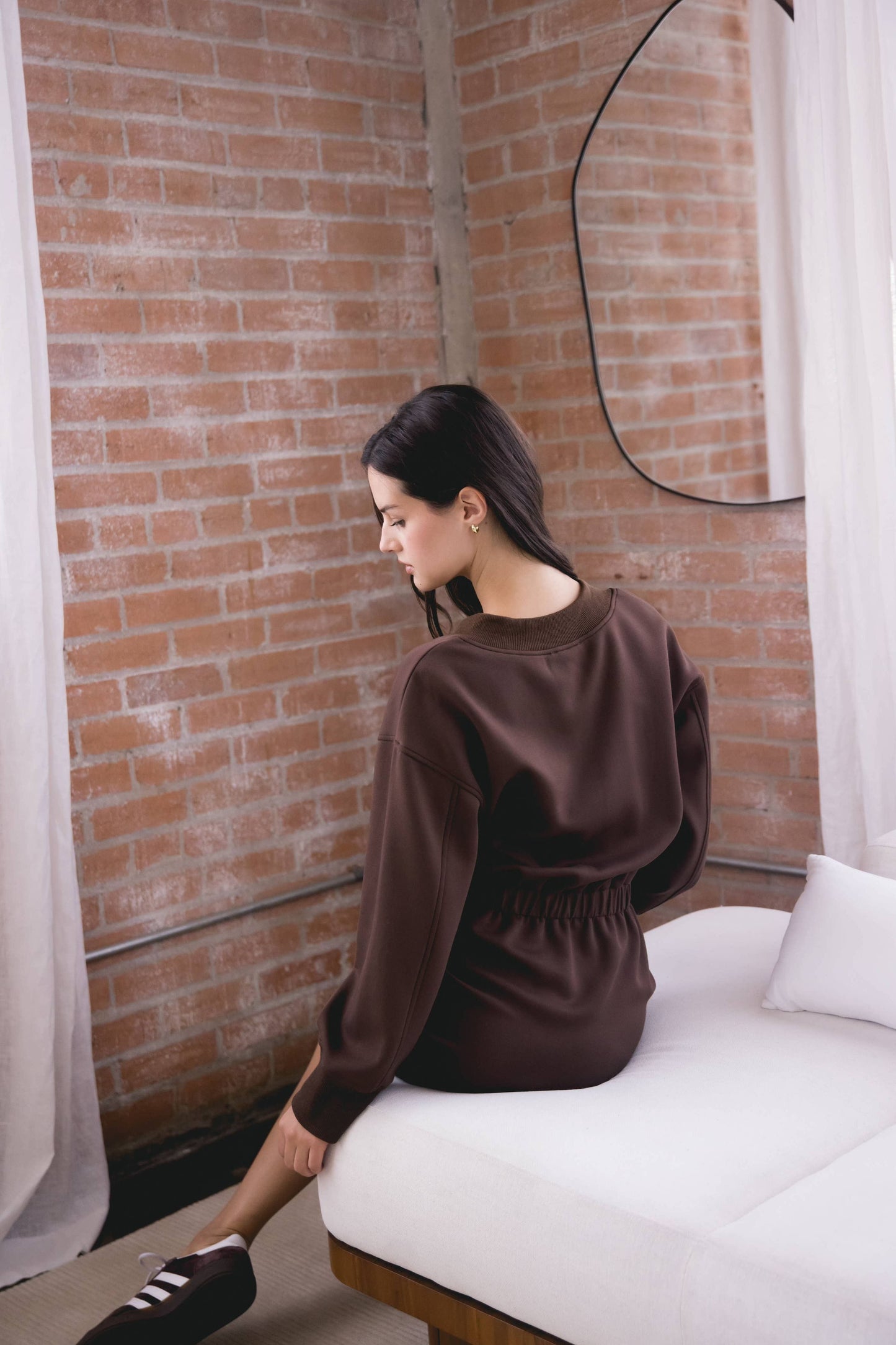 Butter Modal V Neck Ribbed Contrast Dress