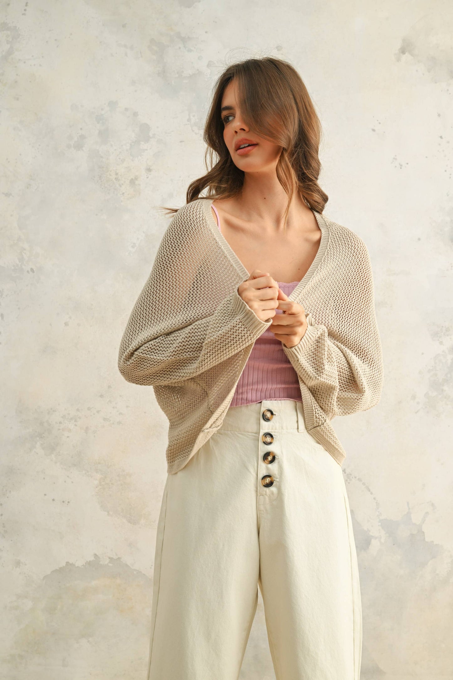 Sandstone Lightweight Knit Cardigan