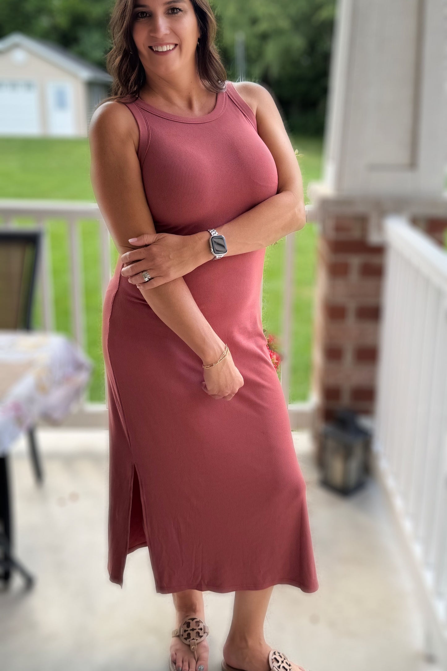 Premium Rib Knit Tank Maxi Dress