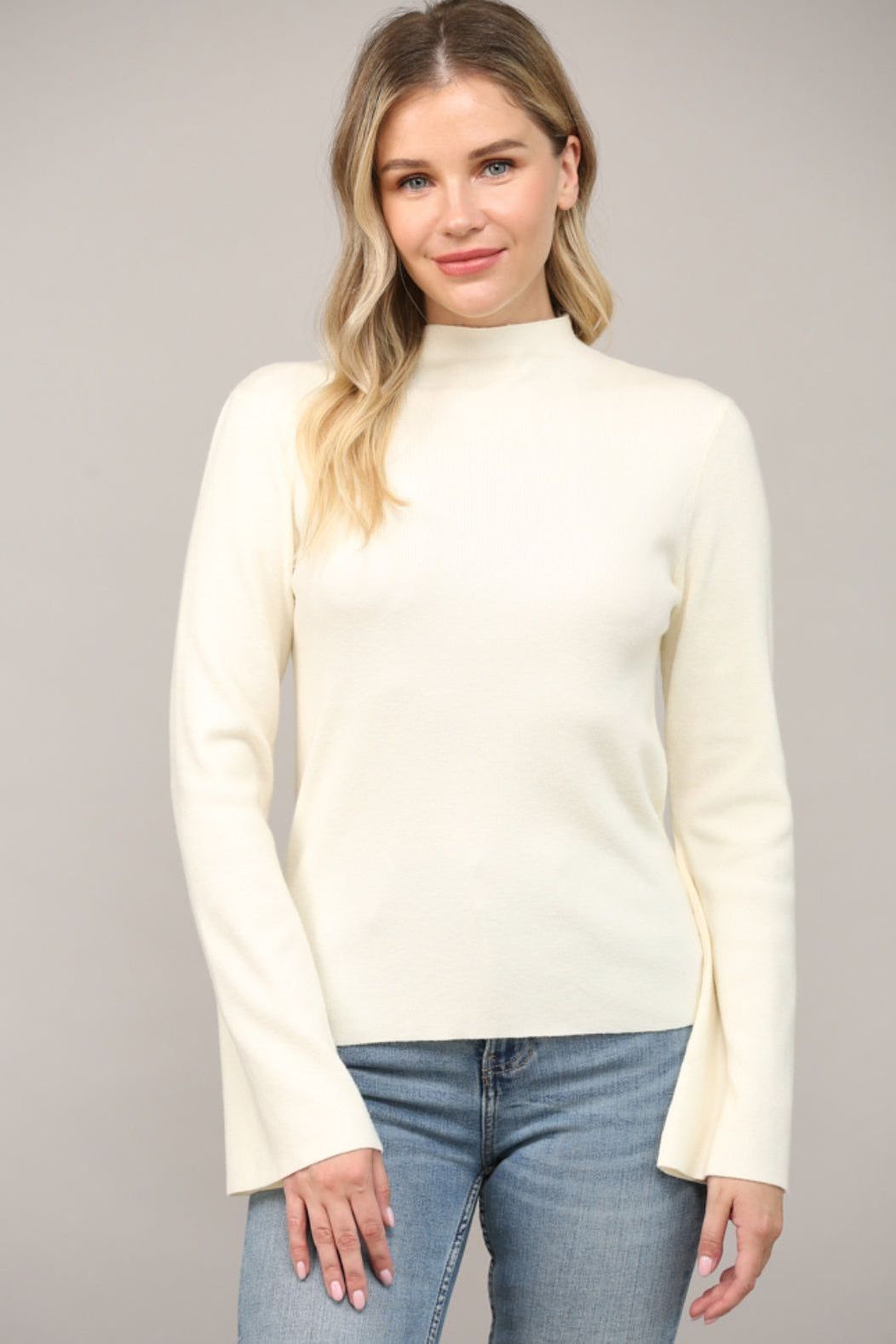 FUNNEL NECK LONG SLEEVE SWEATER