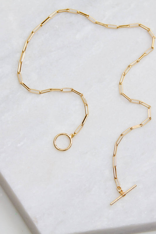 Paperclip Toggle Choker Necklace