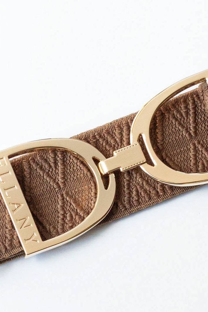 Ellany Caramel Dante - 1.5" Gold Stirrup Elastic Belt