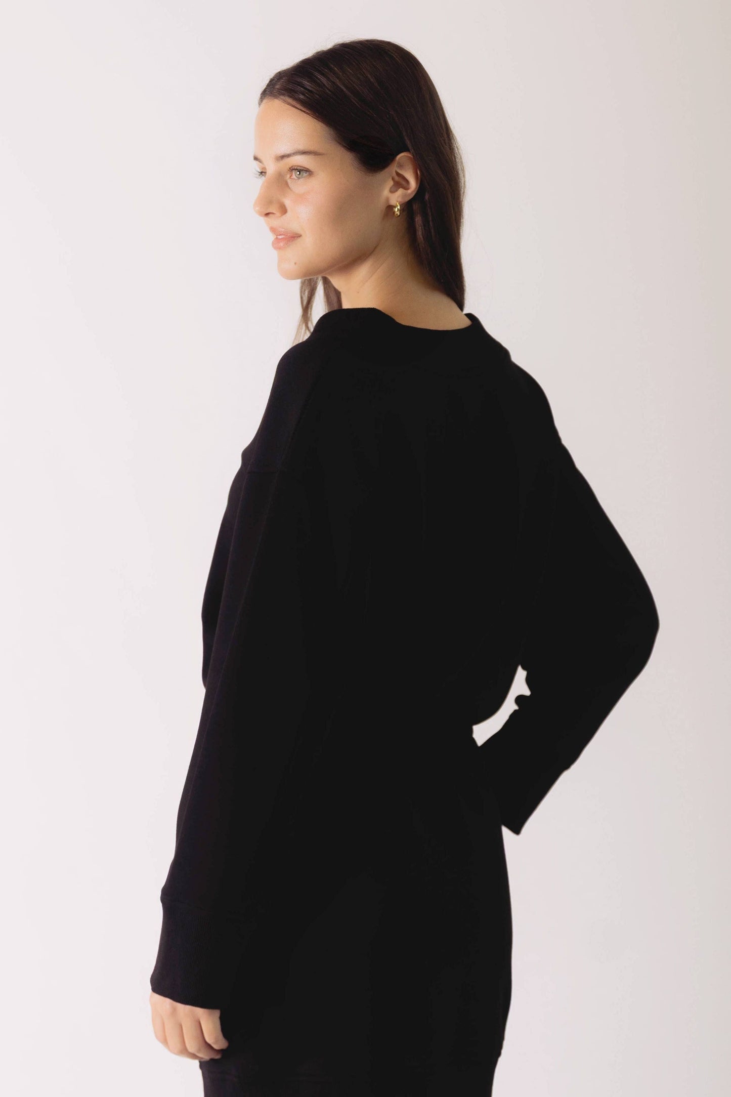 Butter Modal V Neck Ribbed Contrast Dress