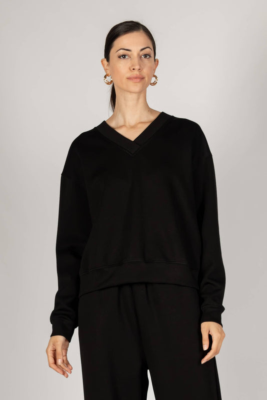 Tessa Scuba Modal V-Neck Pullover