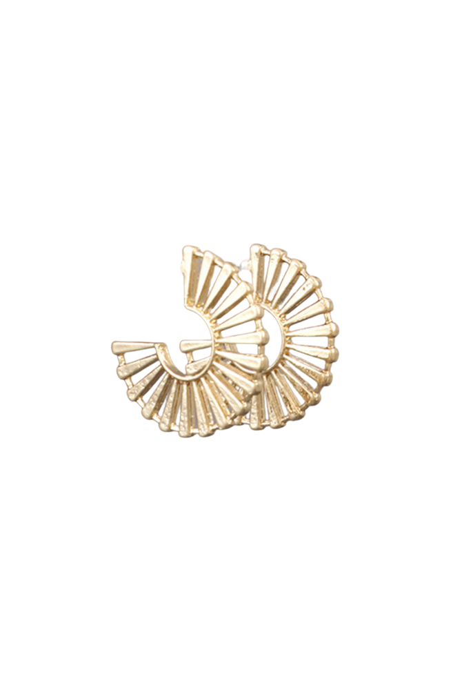 Gold Fan Hoops