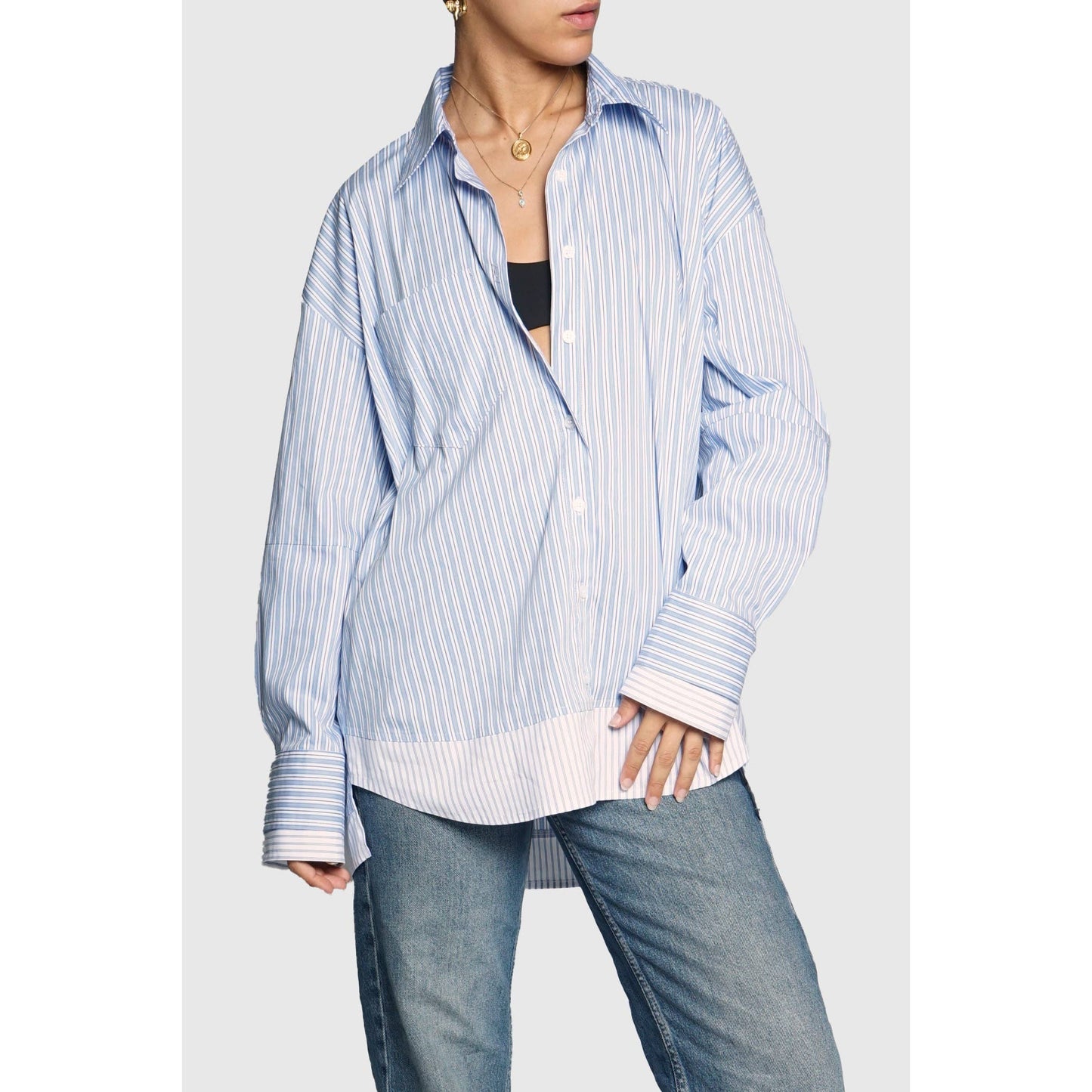 Olivia Oversized Sriped Double Shirt