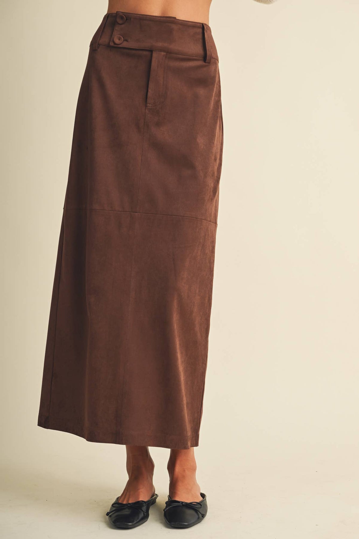 Marlowe Sueded Midi Skirt