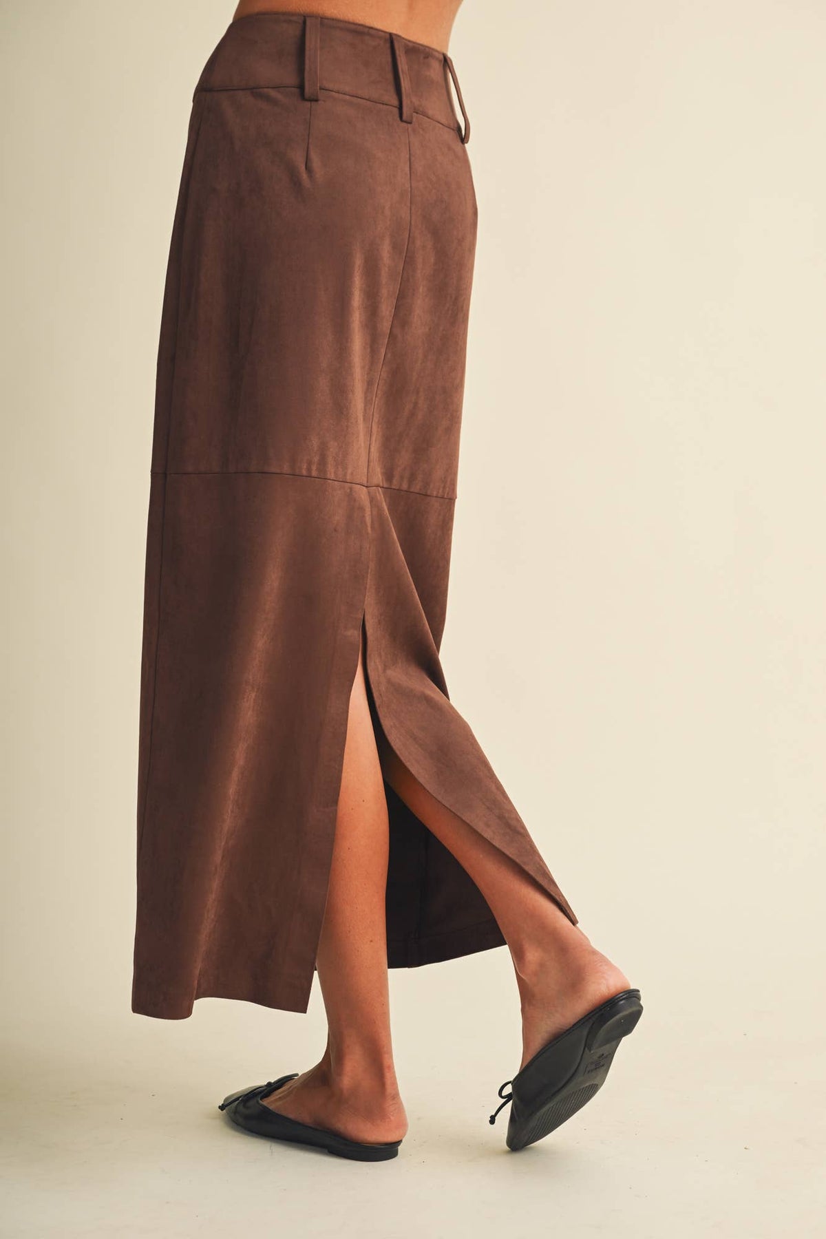 Marlowe Sueded Midi Skirt