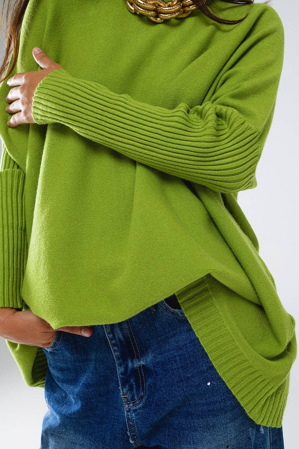 Olivia Oversized Cozy Green Sweater