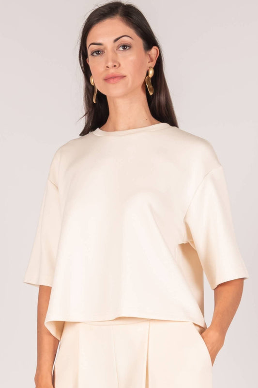 P. CILL Butter Modal Overlap Back Detail Top