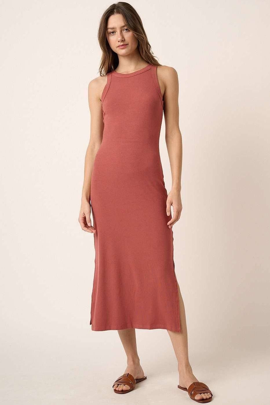 Premium Rib Knit Tank Maxi Dress