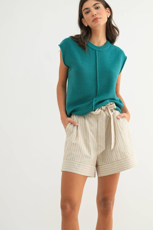 Sweater Muscle Tank with Seam Detail