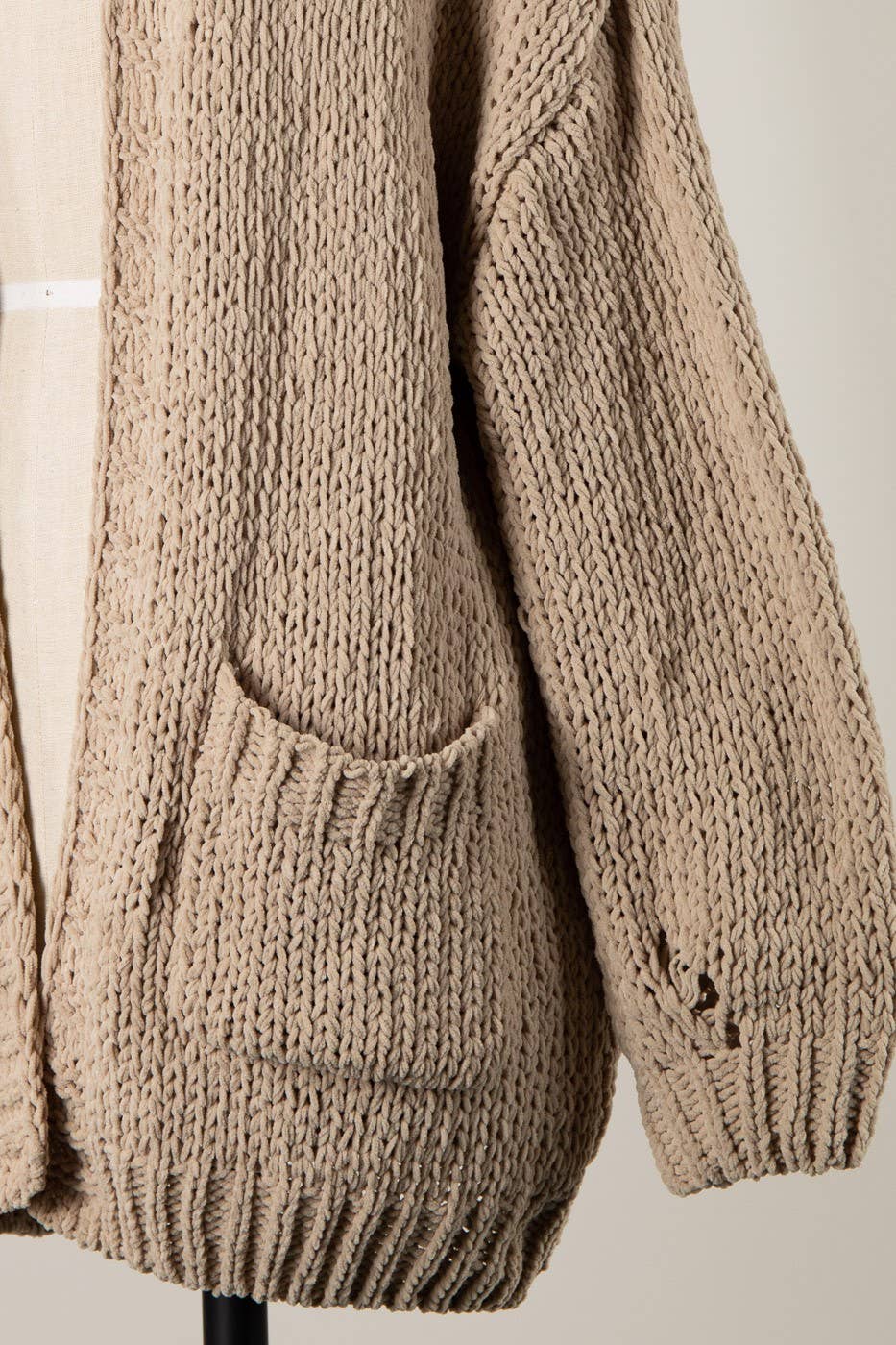 Chunky Chenille Cable Knit Cardigan