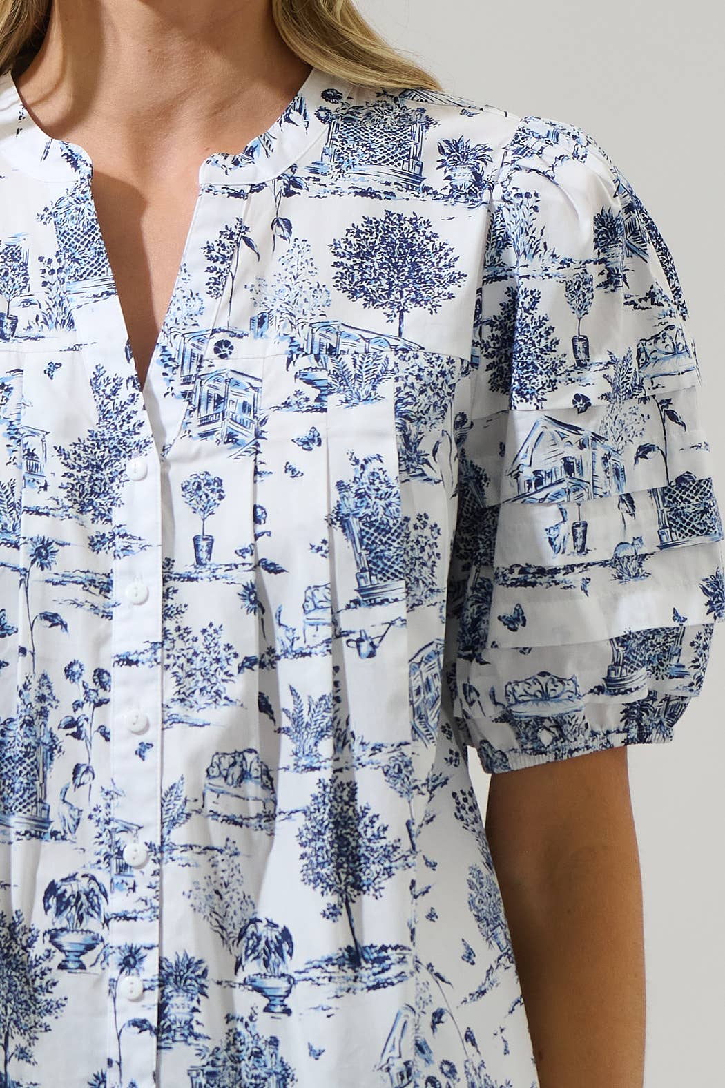 Renzo Toile Button Down Top