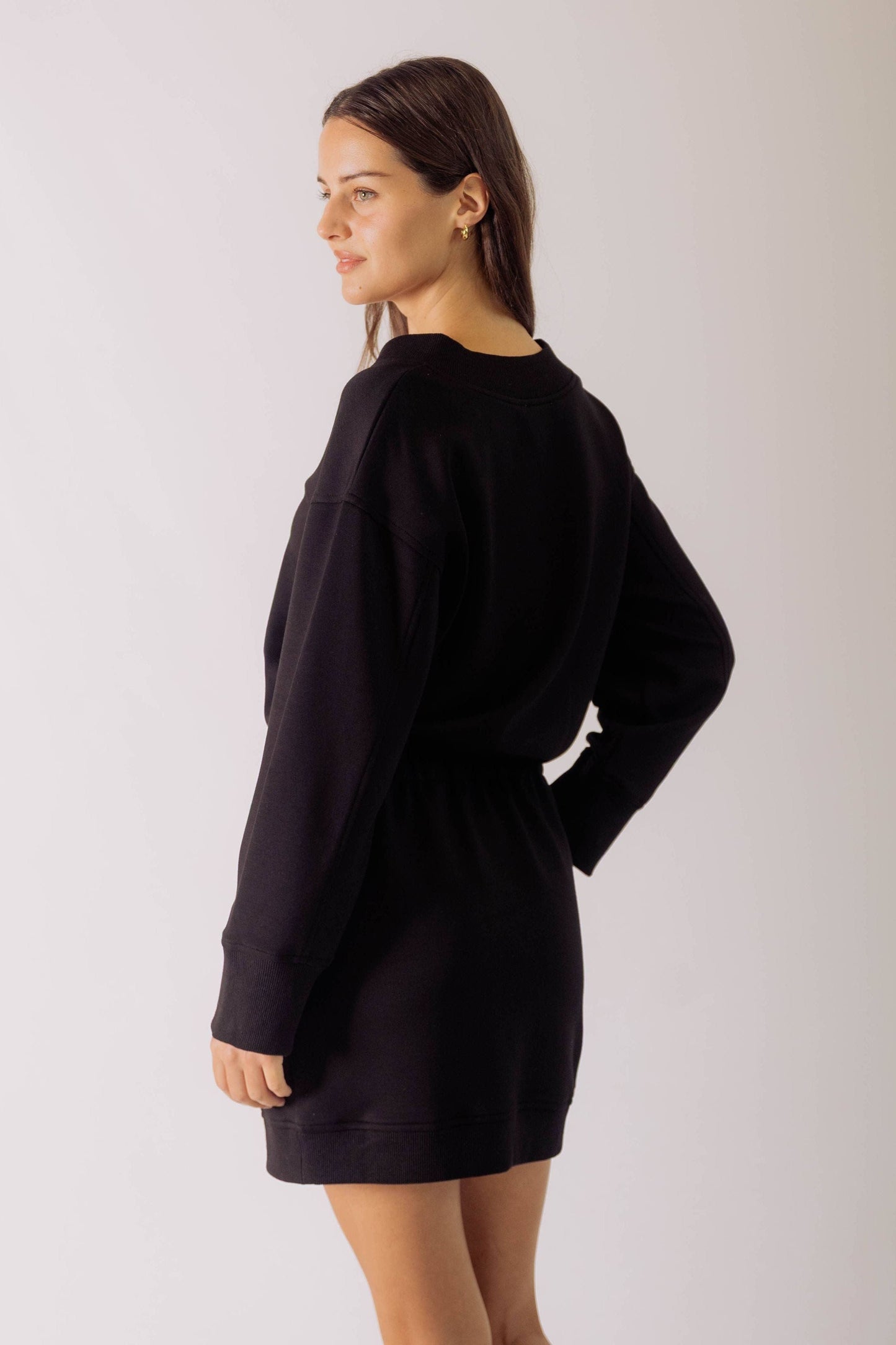 Butter Modal V Neck Ribbed Contrast Dress