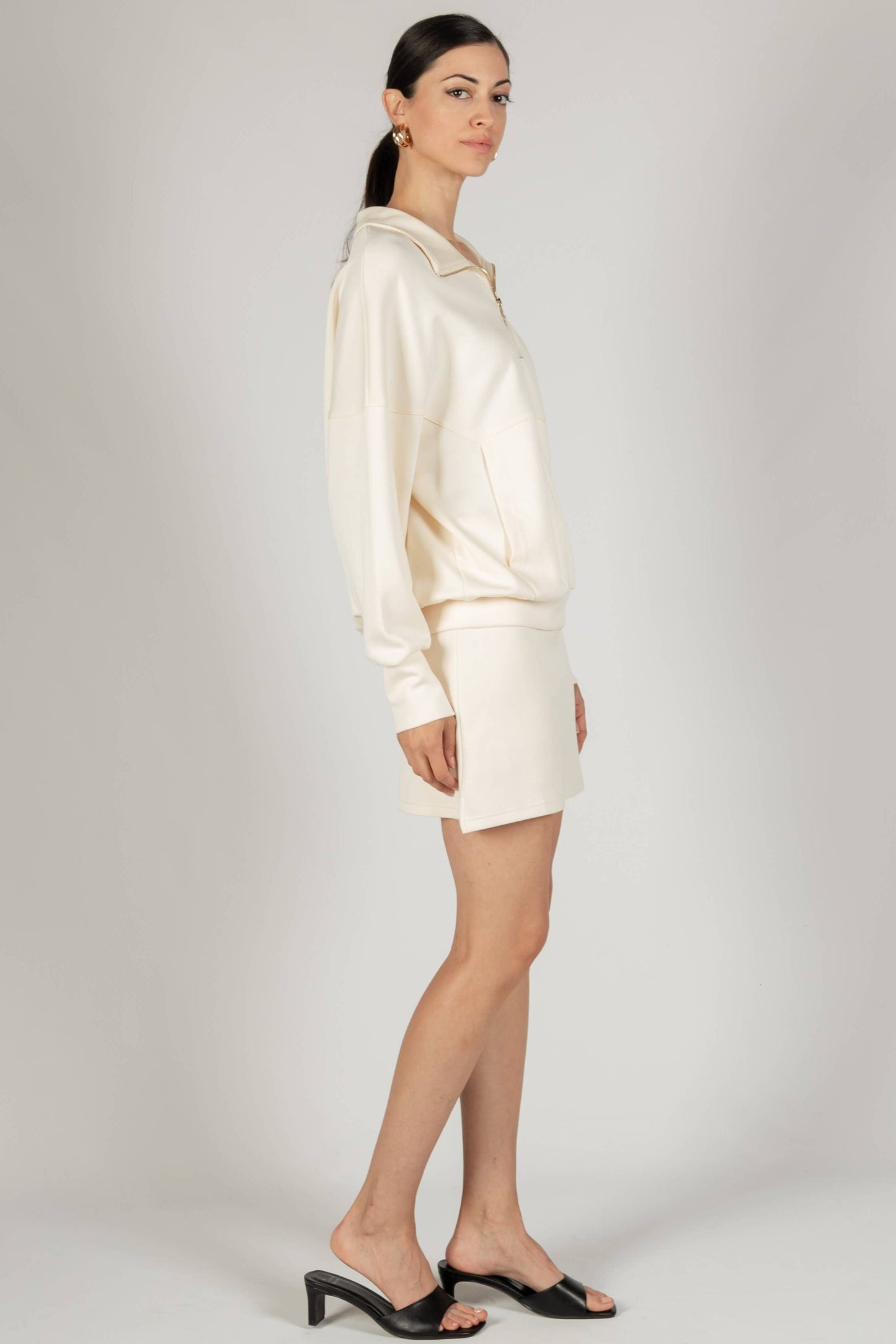 P. CILL Butter Modal Zip Up Pullover