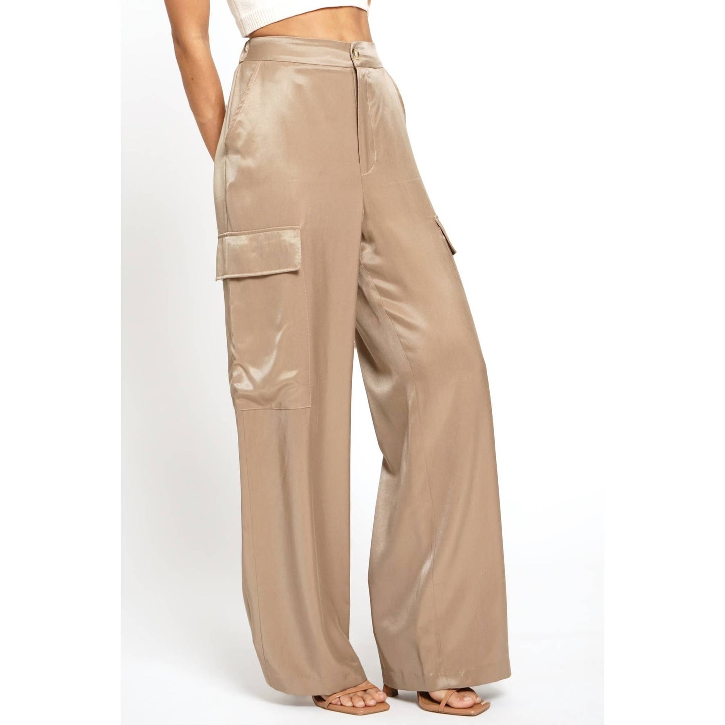 Shelly Satin Cargo Pants