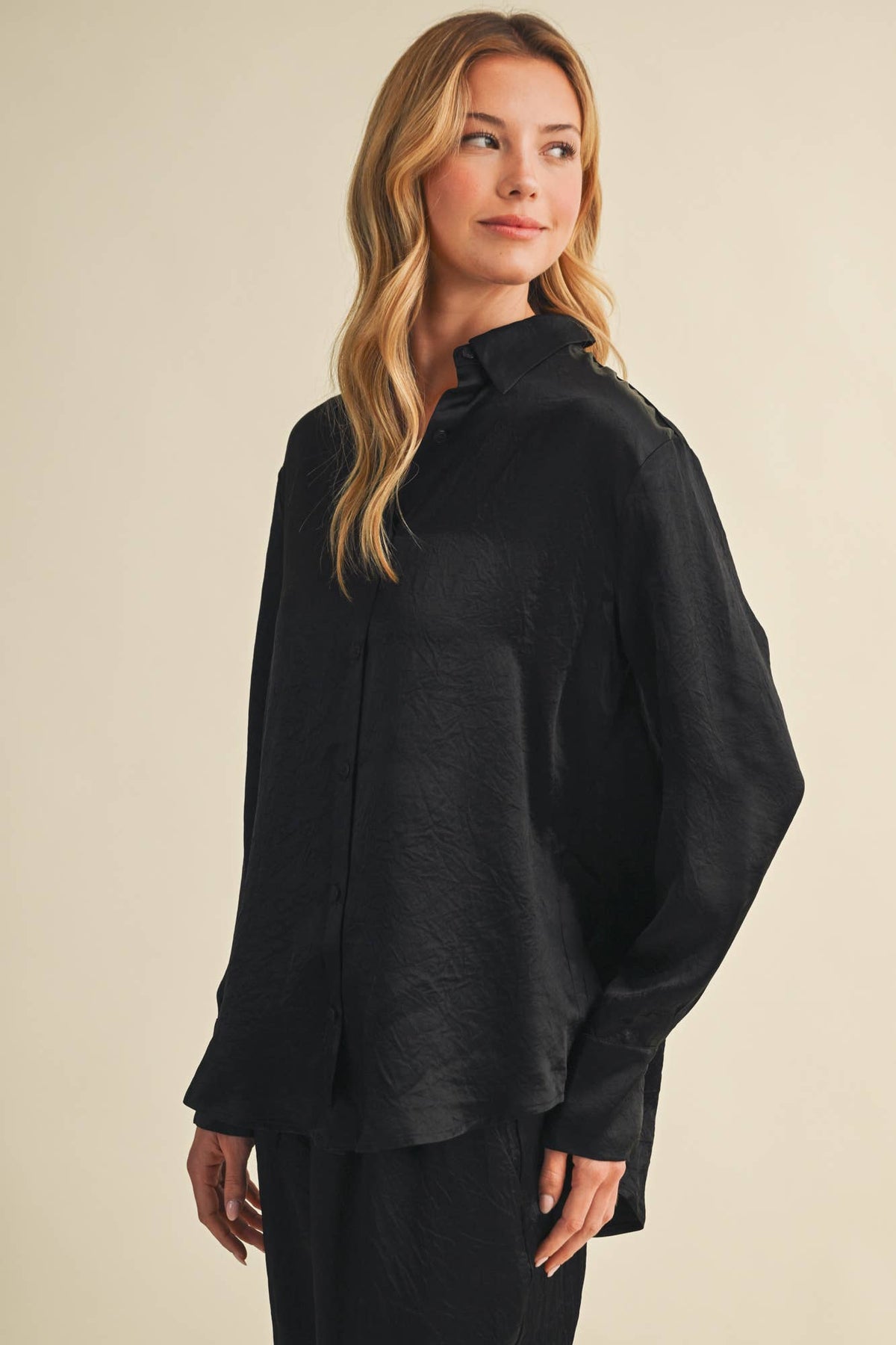 Margot Textured Button-Front Blouse