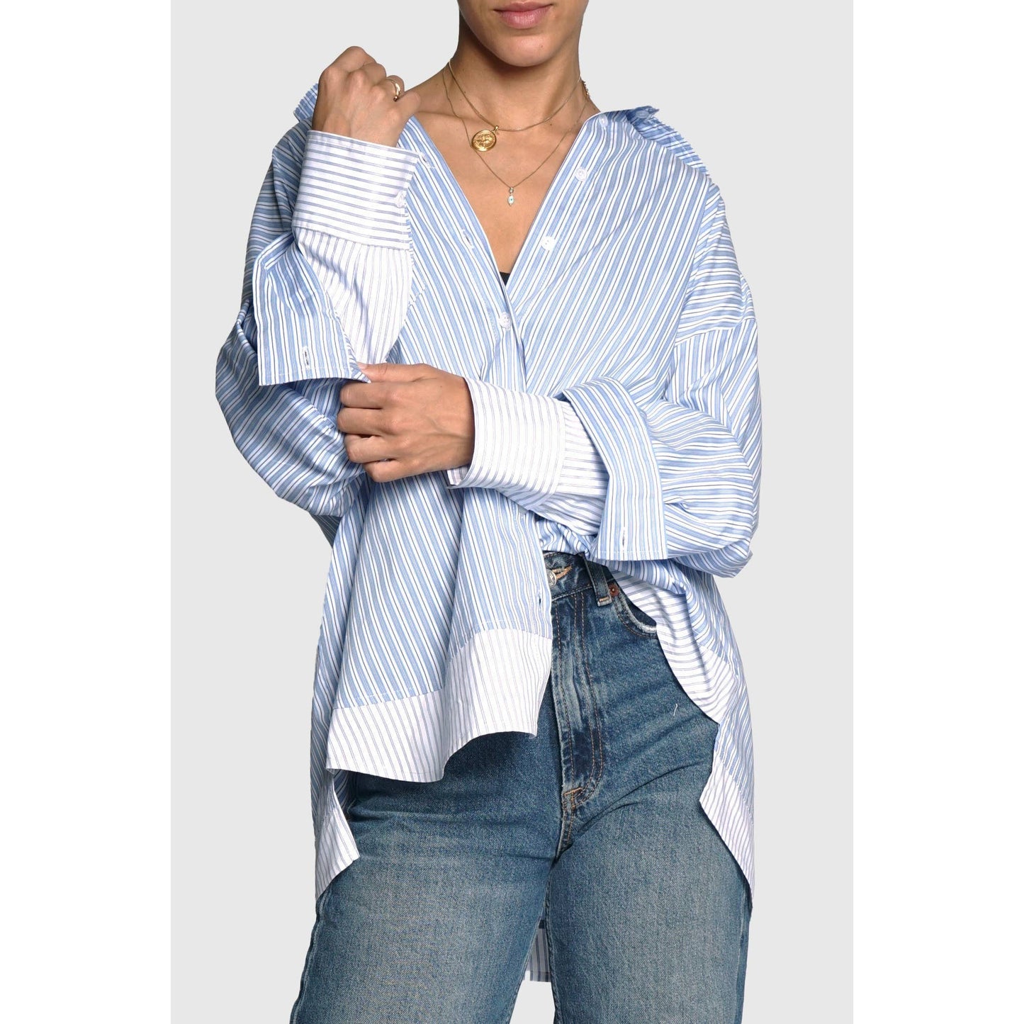 Olivia Oversized Sriped Double Shirt