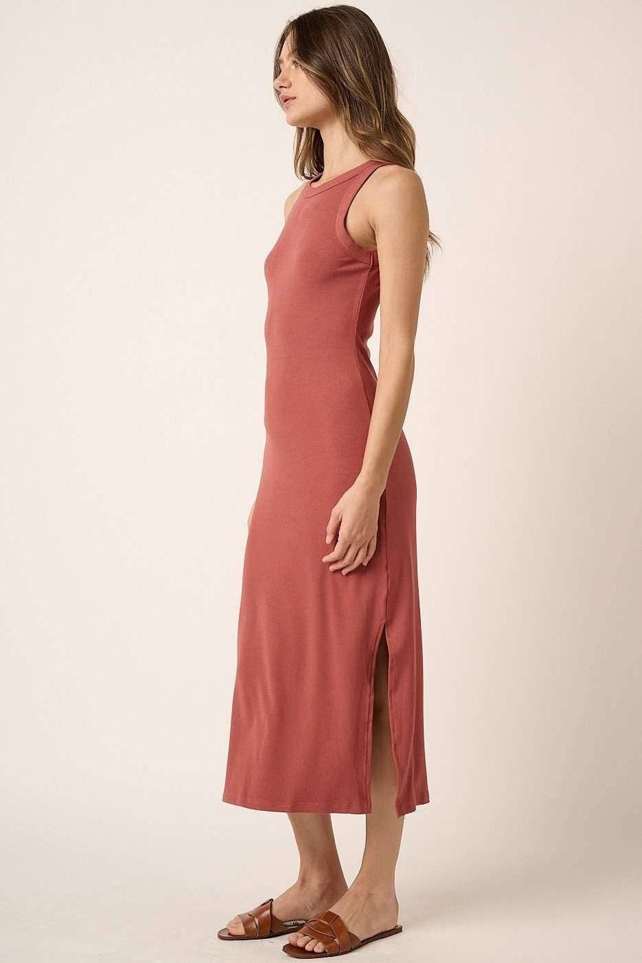 Premium Rib Knit Tank Maxi Dress