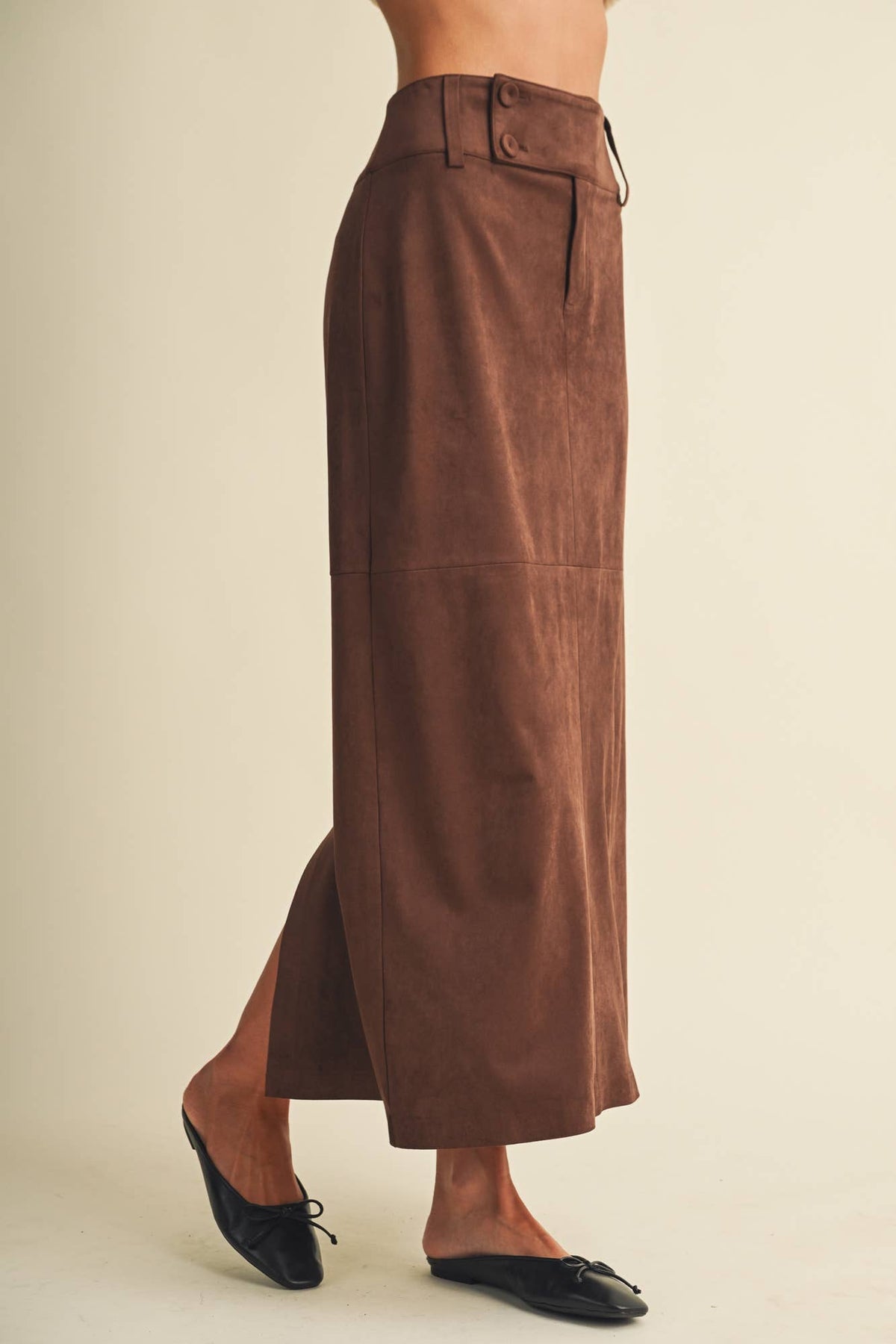 Marlowe Sueded Midi Skirt