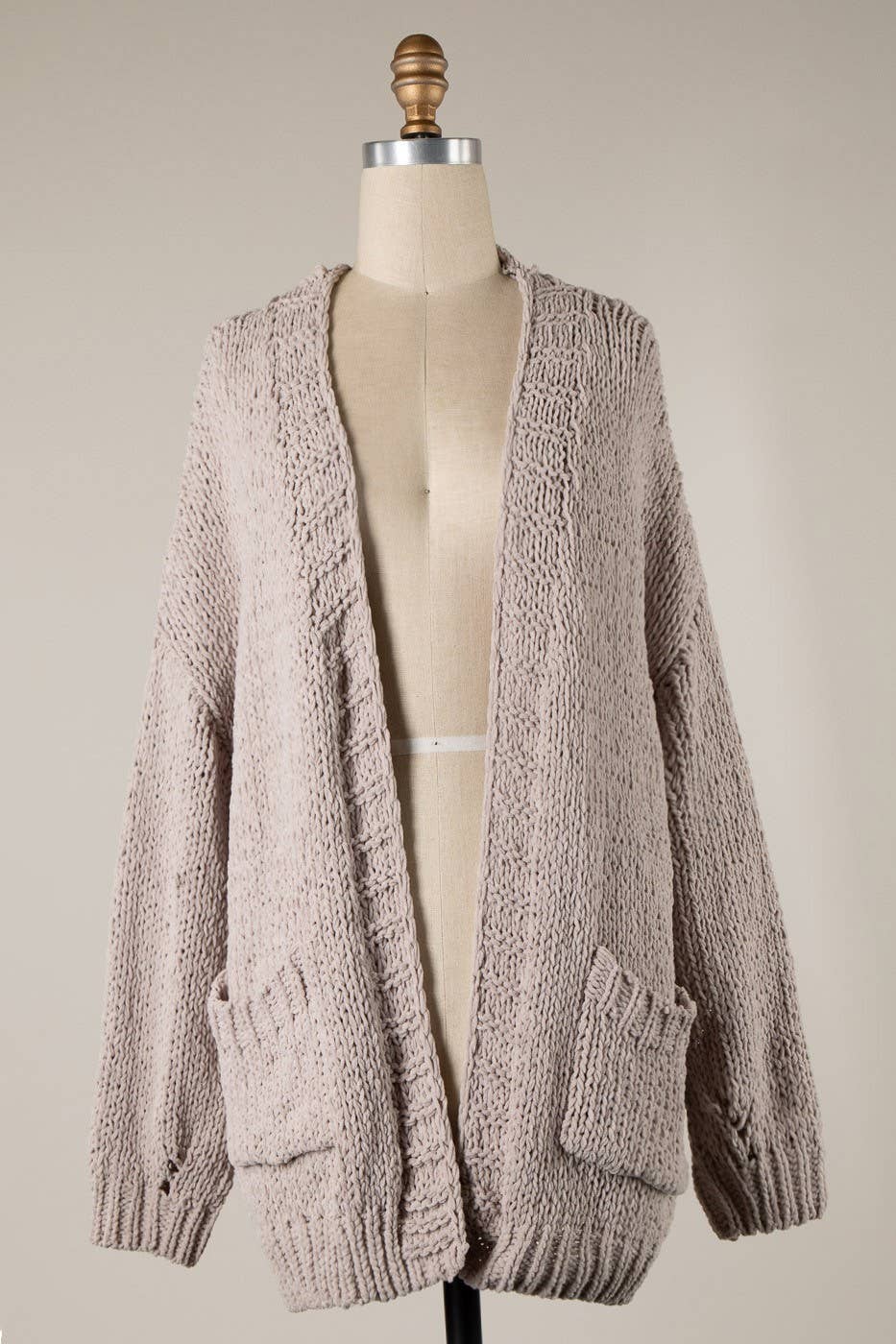 Chunky Chenille Cable Knit Cardigan