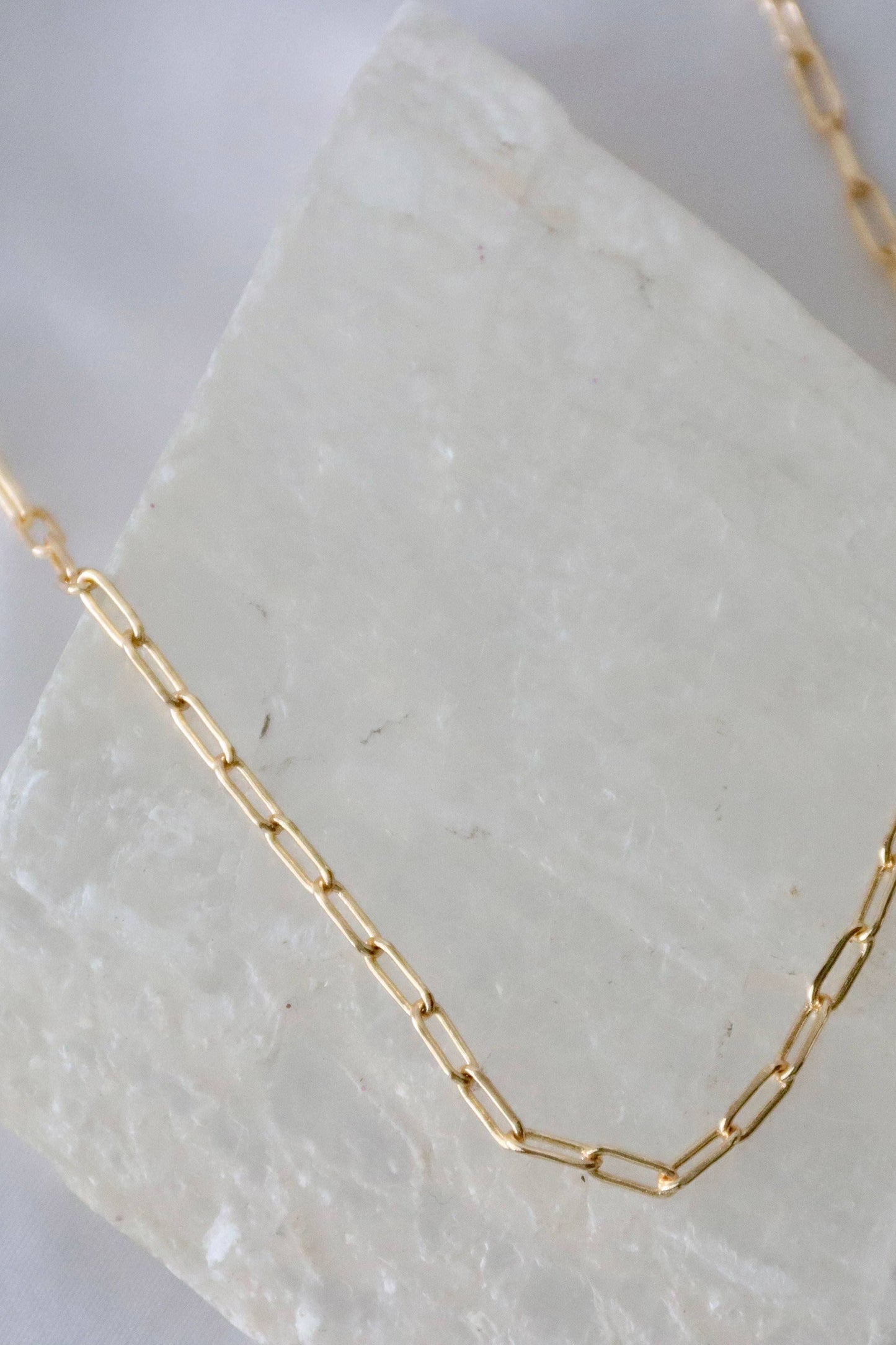 Mini Paperclip Chain Choker Necklace - Gold or Silver