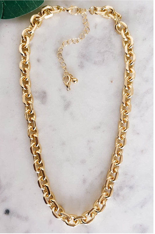 Gold Chain Link Necklace