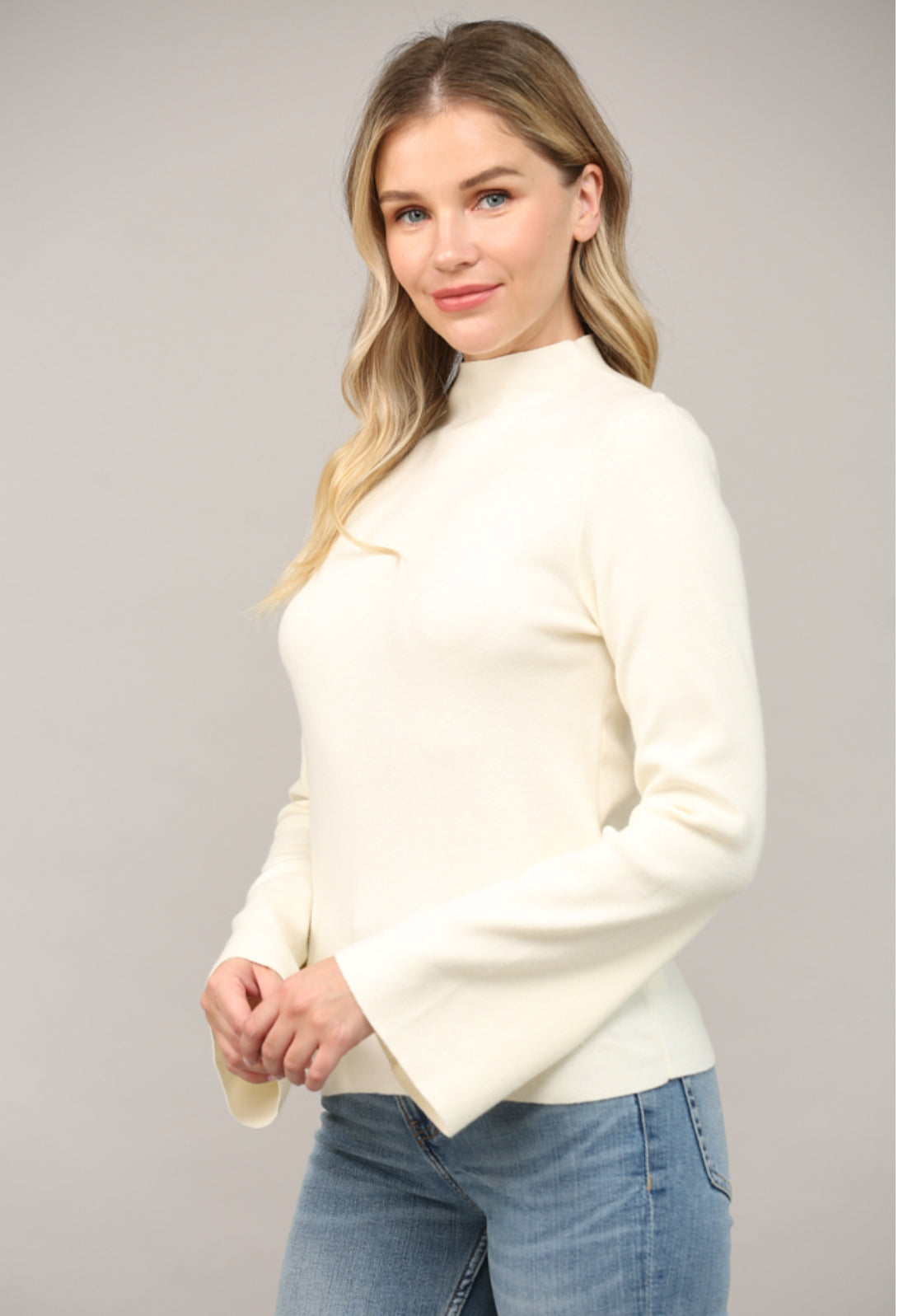 FUNNEL NECK LONG SLEEVE SWEATER