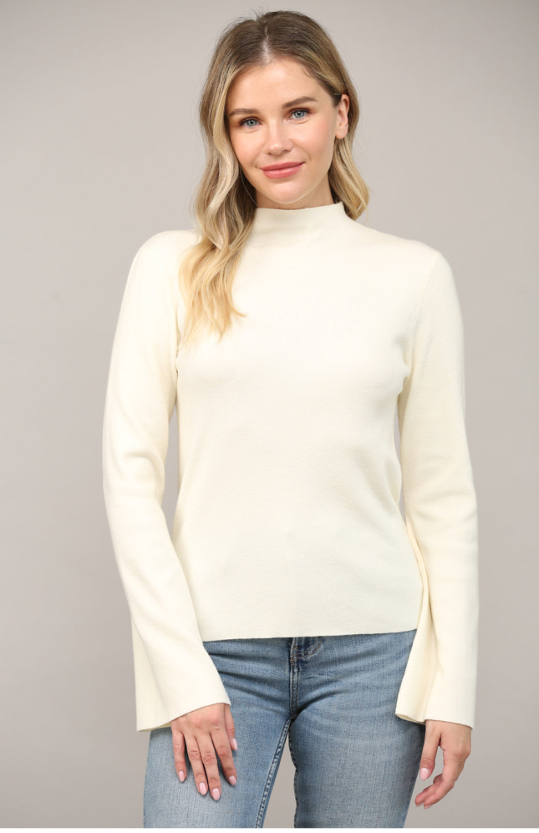 FUNNEL NECK LONG SLEEVE SWEATER