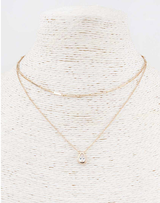 Teardrop Layered Necklack