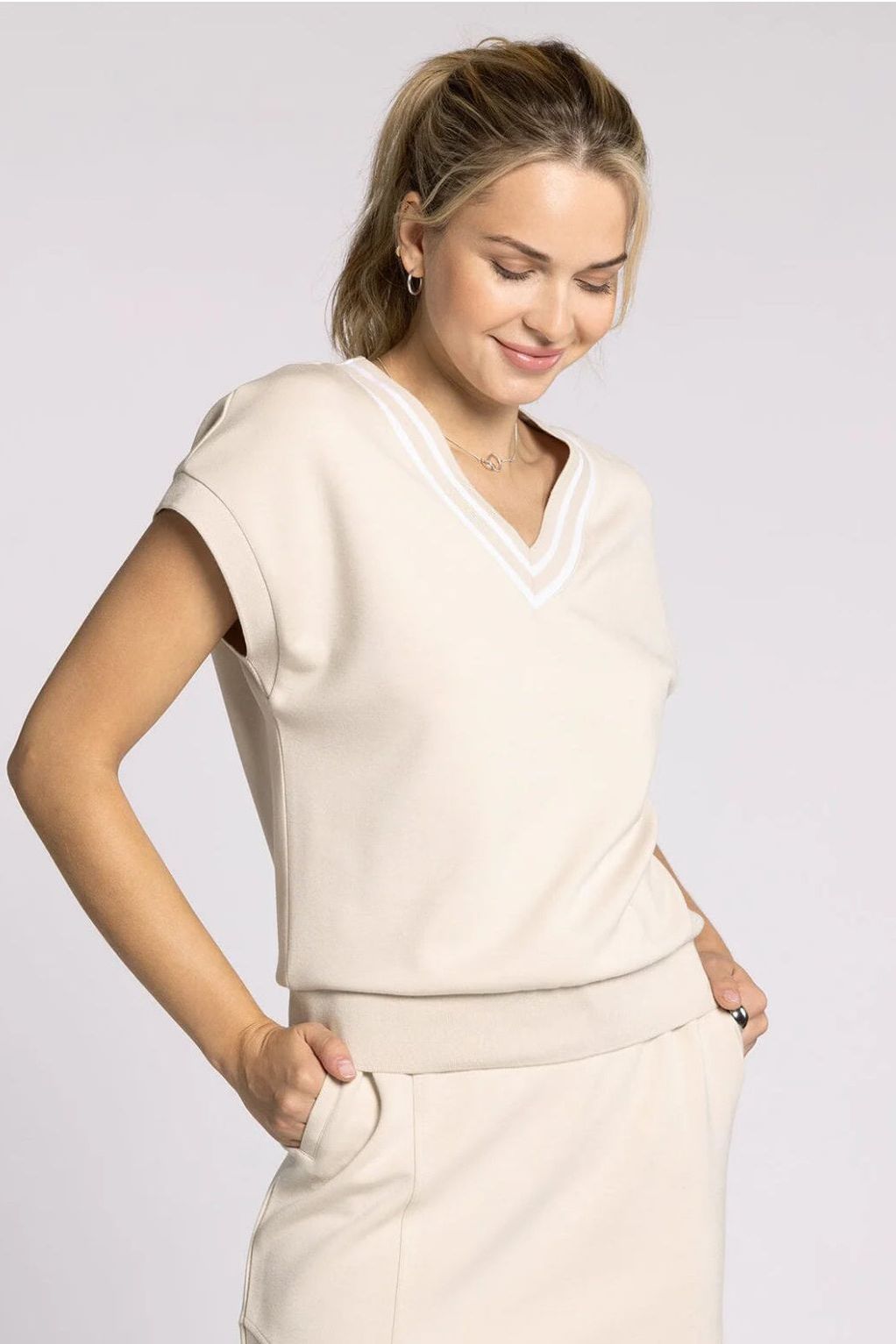 Rhonda V Neck Dolman Sleeve Top