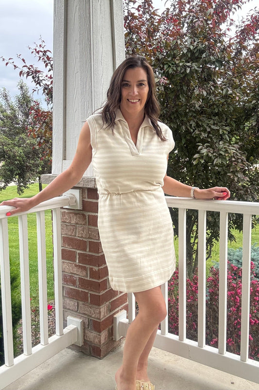 Paloma Striped V-Neck Dress