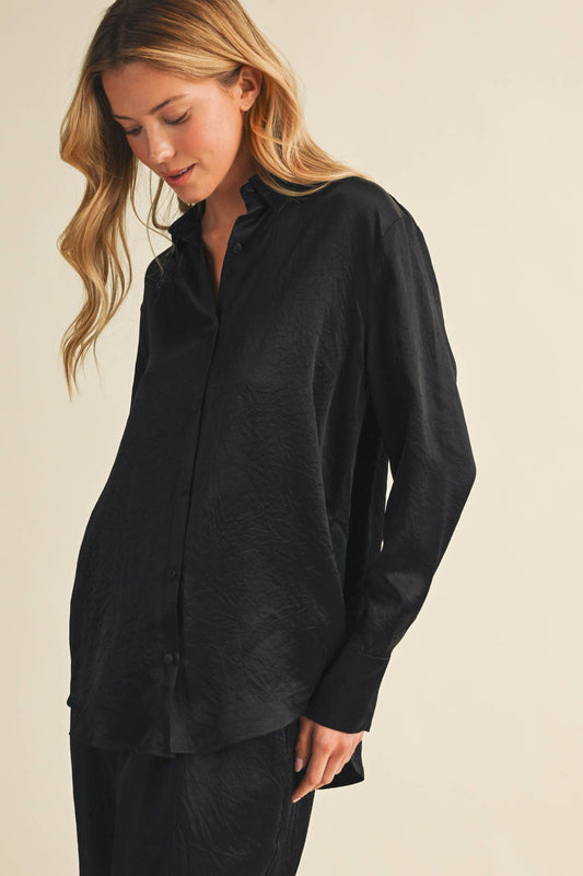 Margot Textured Button-Front Blouse
