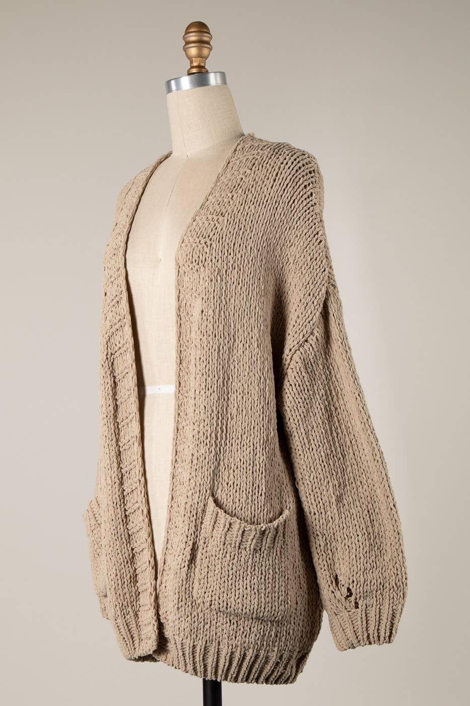 Chunky Chenille Cable Knit Cardigan